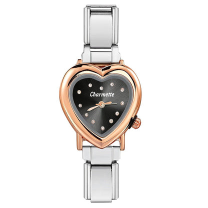 Black Italian Charm Watch -– Italian Charm Bracelet by Charmette