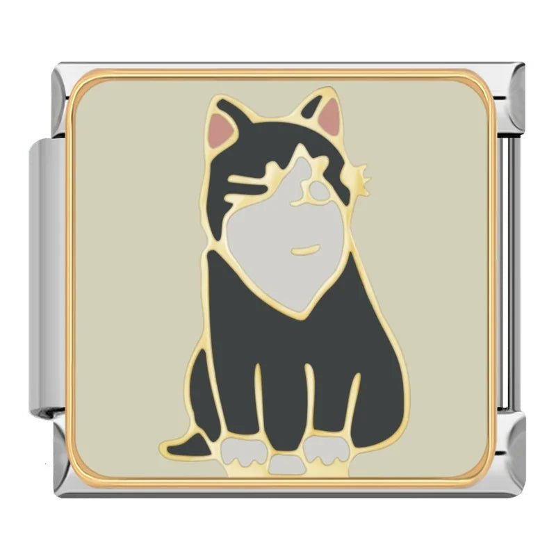 Black & White Cat - – Italian Charm Bracelet by Charmette