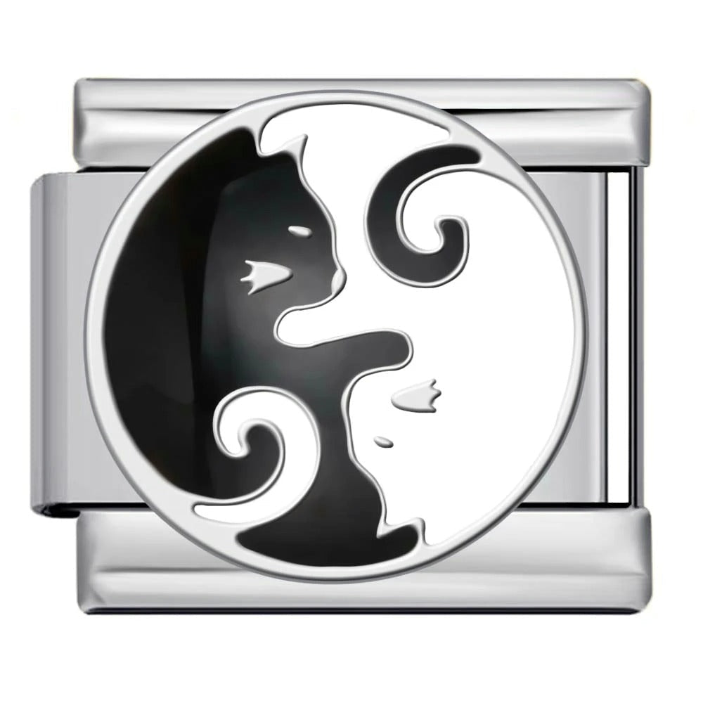 Black & White Cats - – Italian Charm Bracelet by Charmette