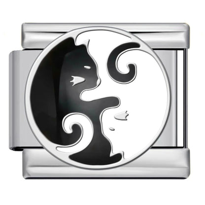 Black & White Cats - – Italian Charm Bracelet by Charmette