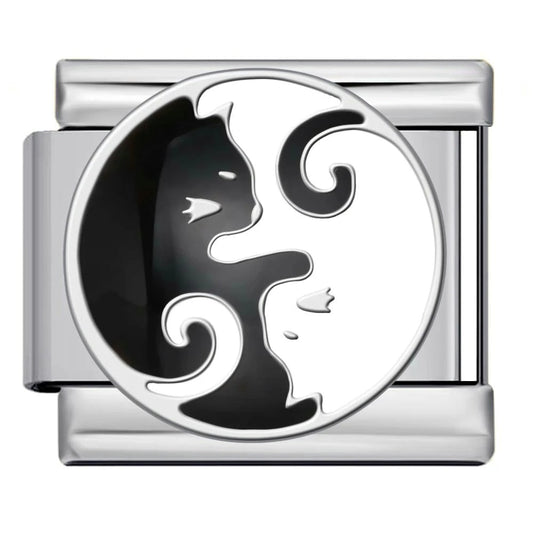 Black & White Cats - – Italian Charm Bracelet by Charmette