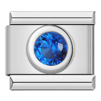 blue Gemstone 9mm Italian charm by Charmette compatible with all Italian charm bracelets