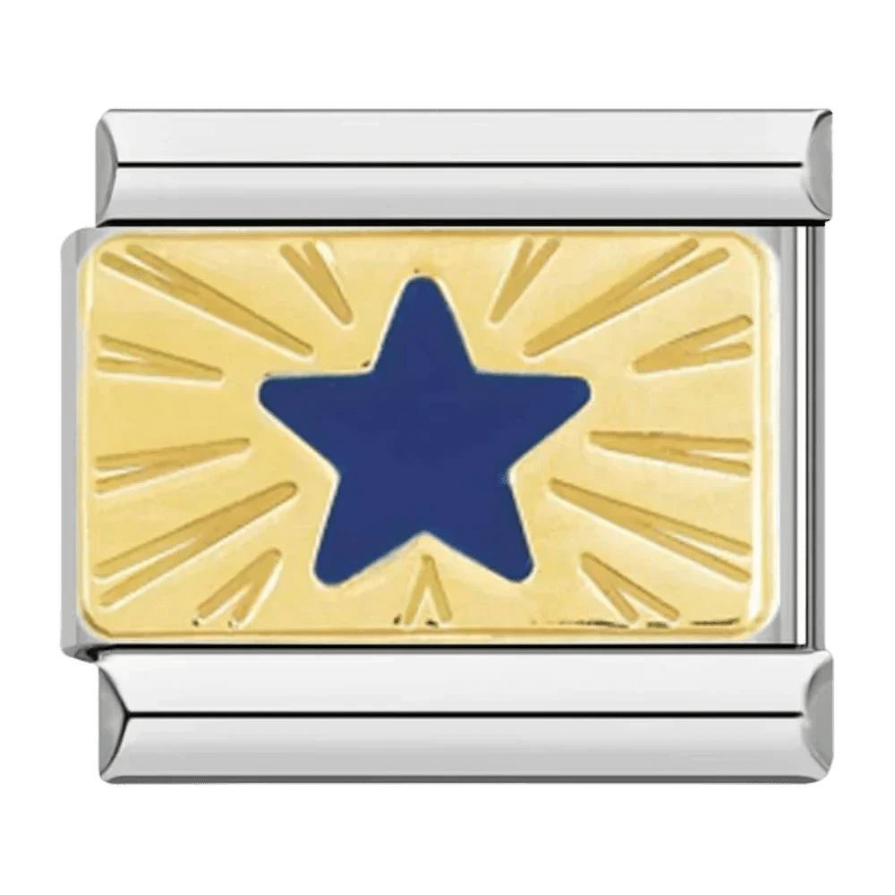 blue star Italian charm 9mm bracelet link