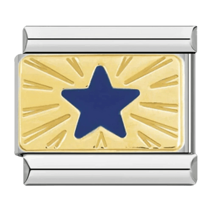 blue star Italian charm 9mm bracelet link