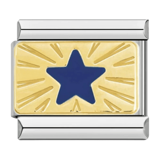blue star Italian charm 9mm bracelet link