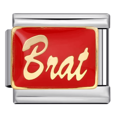 brat Italian charm 9mm red enamel bracelet charm
