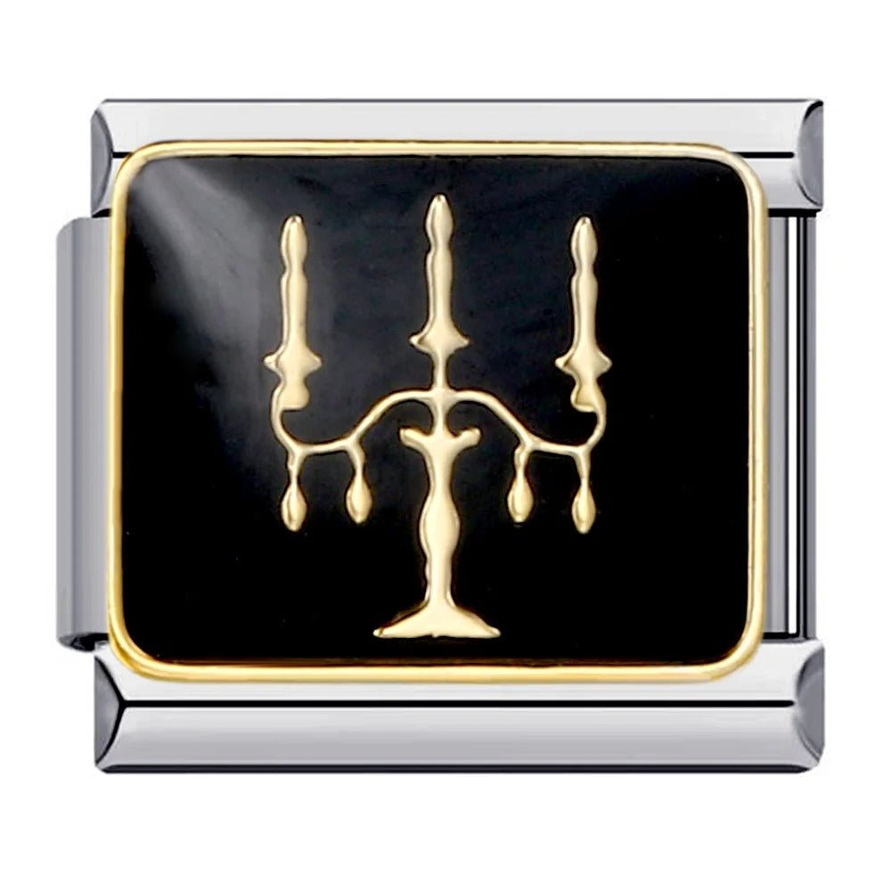 candelabra candles Italian charm 9mm bracelet link