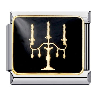 candelabra candles Italian charm 9mm bracelet link