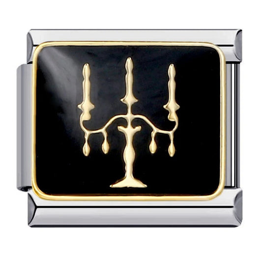 candelabra candles Italian charm 9mm bracelet link