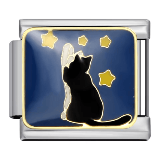 Cat & Stars - – Italian Charm Bracelet by Charmette