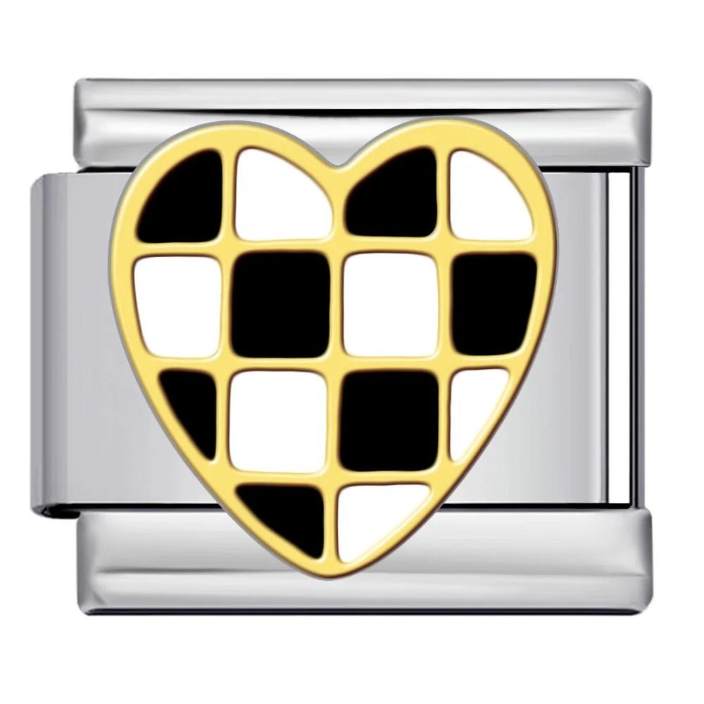 Checkered Heart - – Italian Charm Bracelet by Charmette