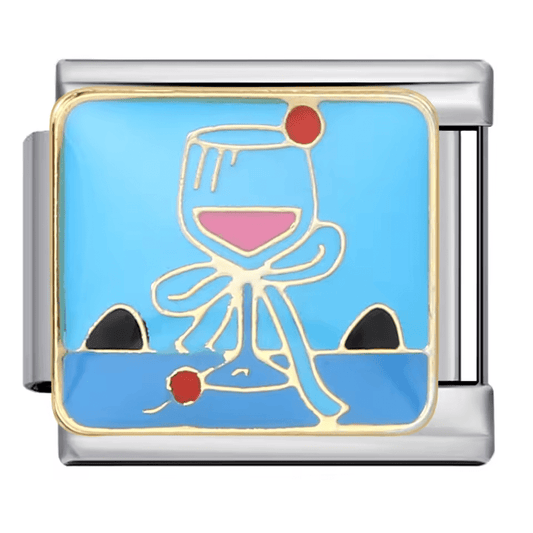 cherry drink cocktail Italian charm 9mm bracelet charm