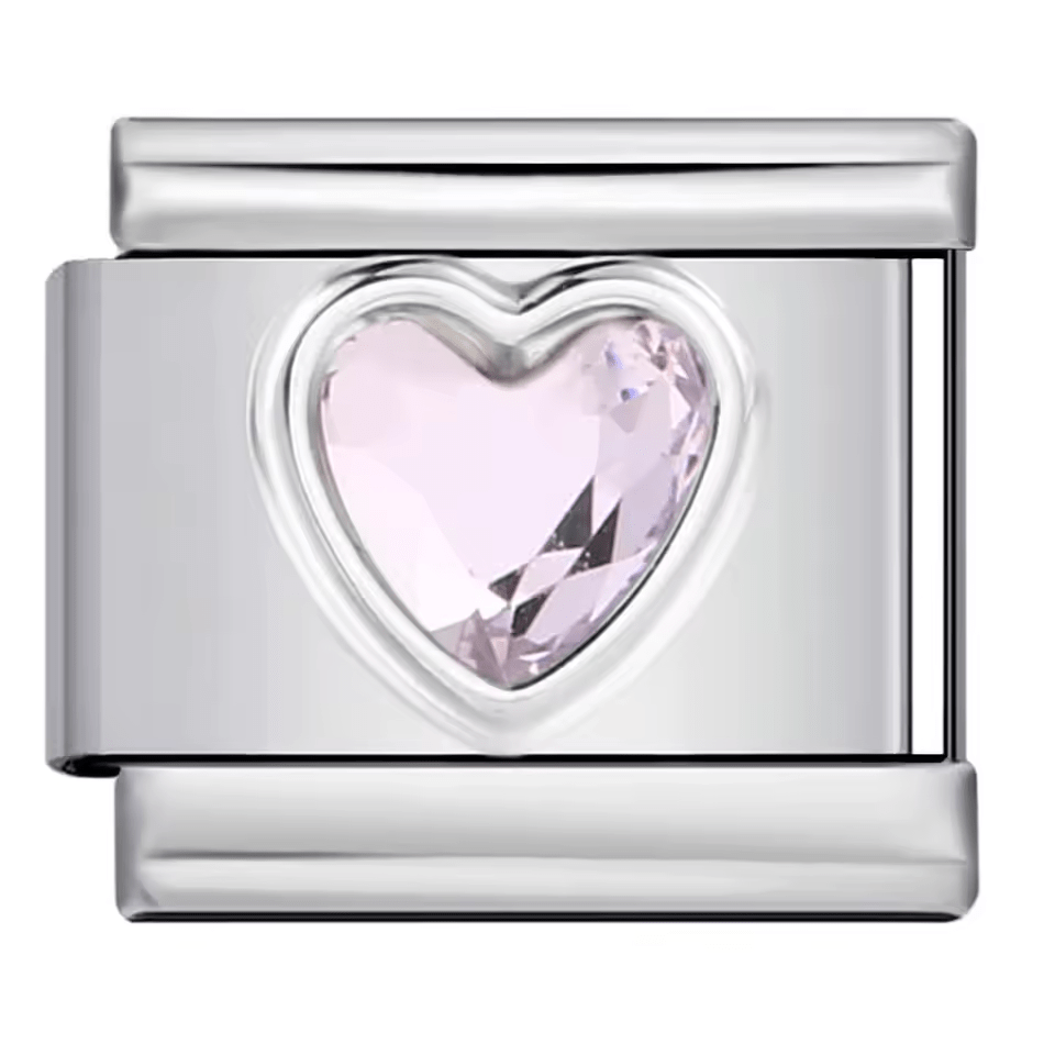 Clear Crystal Heart - – Italian Charm Bracelet by Charmette