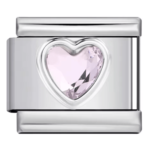Clear Crystal Heart - – Italian Charm Bracelet by Charmette