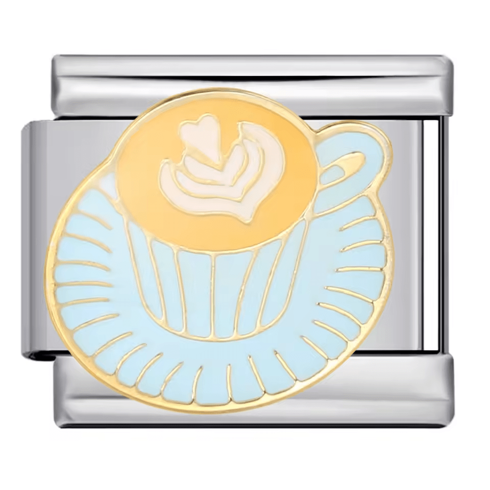 coffee cup Italian charm 9mm bracelet link