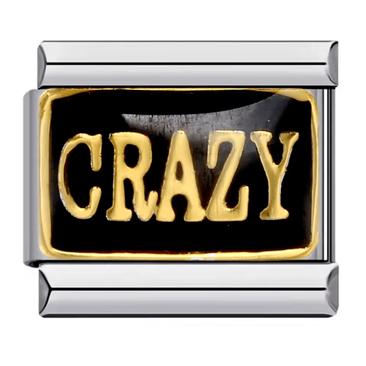 crazy Italian charm 9mm black enamel bracelet charm