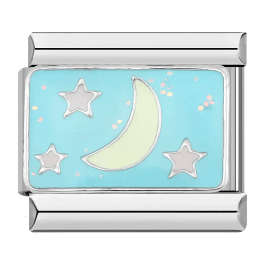Crescent Moon & Stars - – Italian Charm Bracelet by Charmette