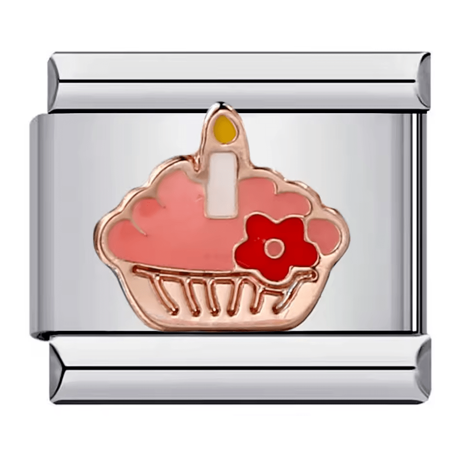 cupcake dessert Italian charm 9mm bracelet link
