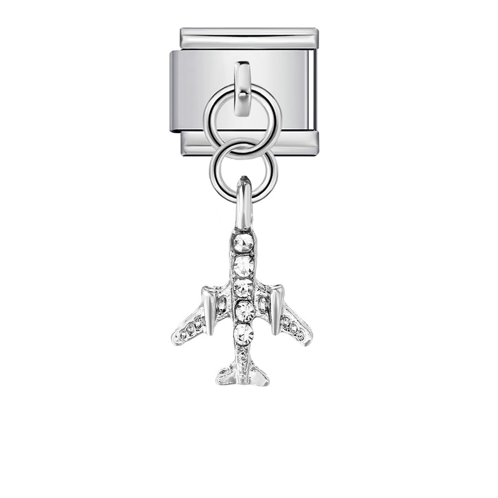 Dangling Airplane -– Italian Charm Bracelet by Charmette