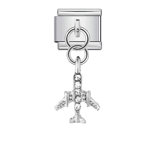 Dangling Airplane -– Italian Charm Bracelet by Charmette