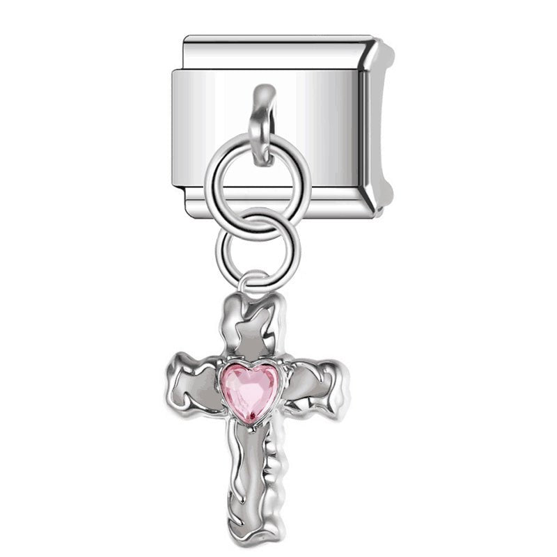 Dangling Cross -– Italian Charm Bracelet by Charmette