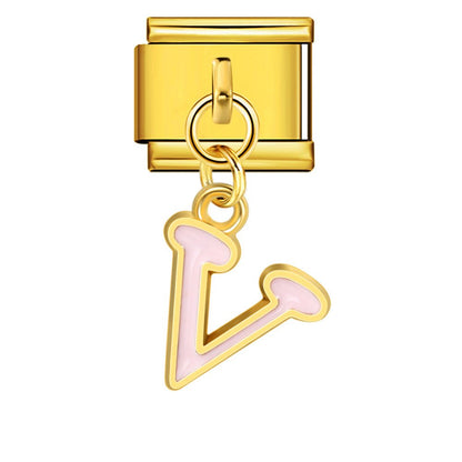 Dangling Letter (V) - – Italian Charm Bracelet by Charmette