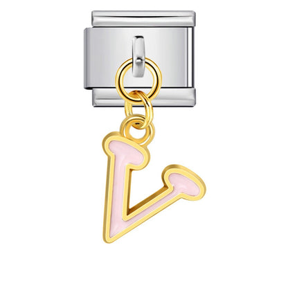 Dangling Letter (V) - – Italian Charm Bracelet by Charmette