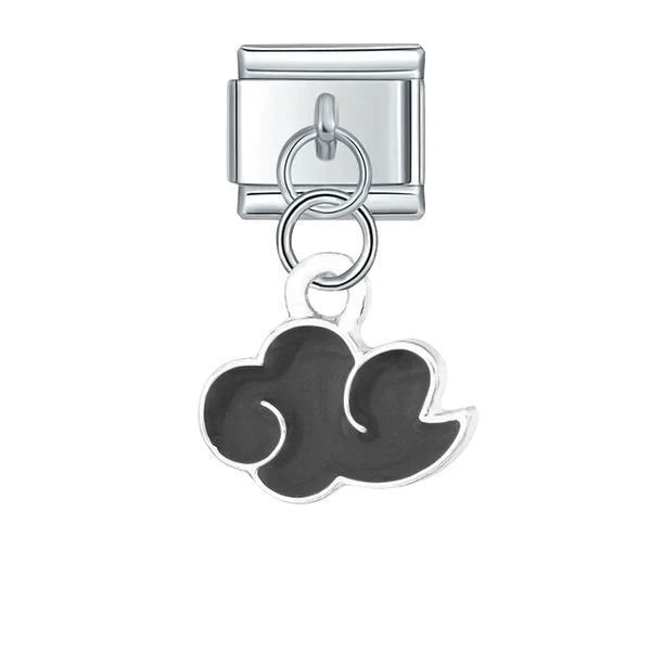 dangling cloud Italian charm 9mm bracelet link Black