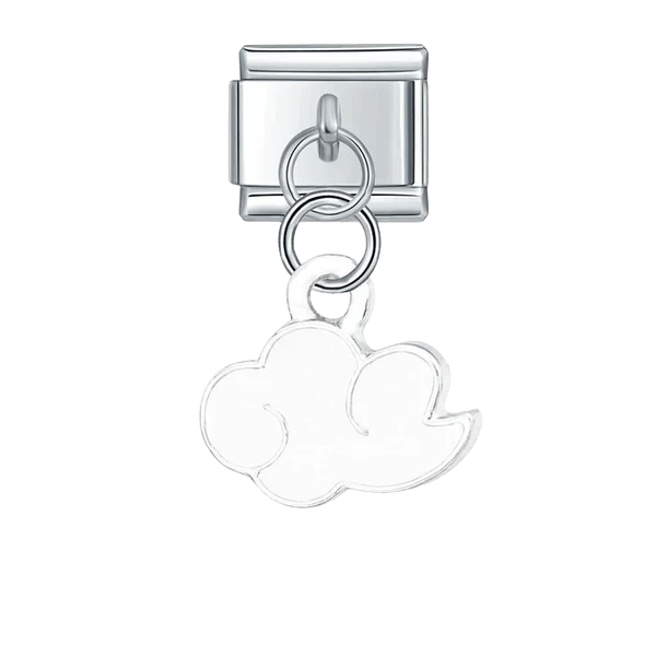dangling cloud Italian charm 9mm bracelet link White