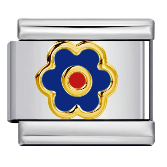 Dark Blue Flower - – Italian Charm Bracelet by Charmette