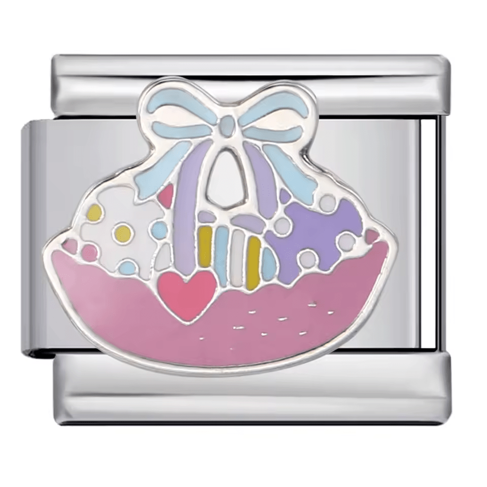 eggs in basket Easter Italian charm 9mm bracelet link