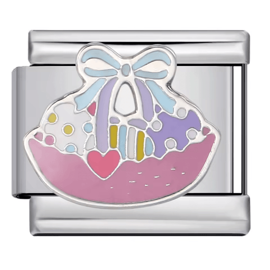 eggs in basket Easter Italian charm 9mm bracelet link
