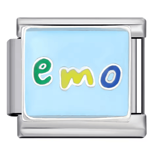 emo Italian charm 9mm blue enamel bracelet charm