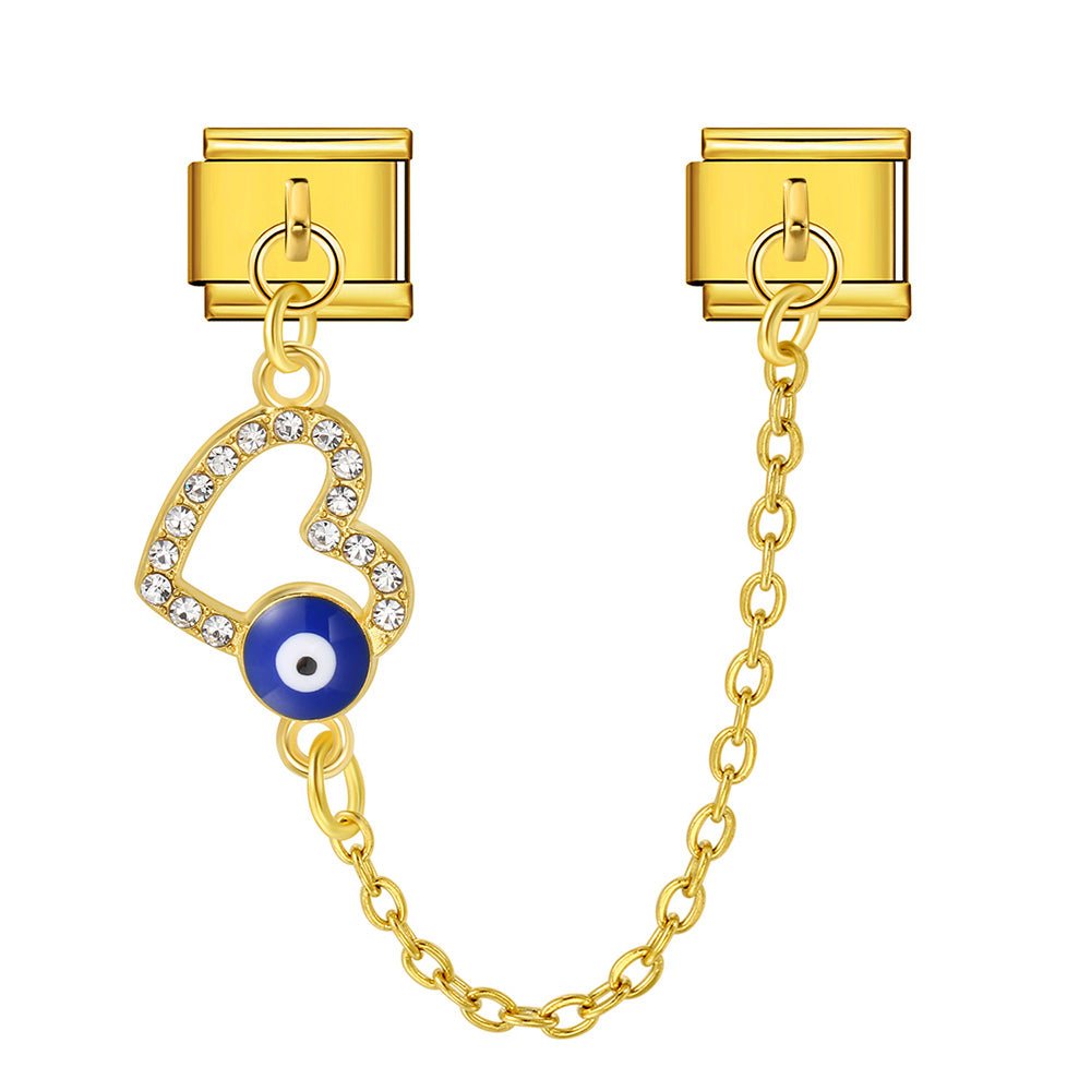 Evil Eye Heart Chain -– Italian Charm Bracelet by Charmette