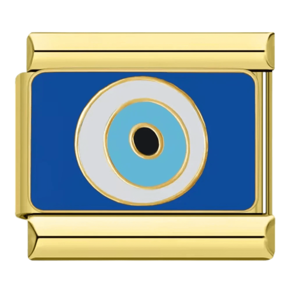 evil eye Italian charm 9mm bracelet link Gold