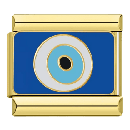 evil eye Italian charm 9mm bracelet link Gold
