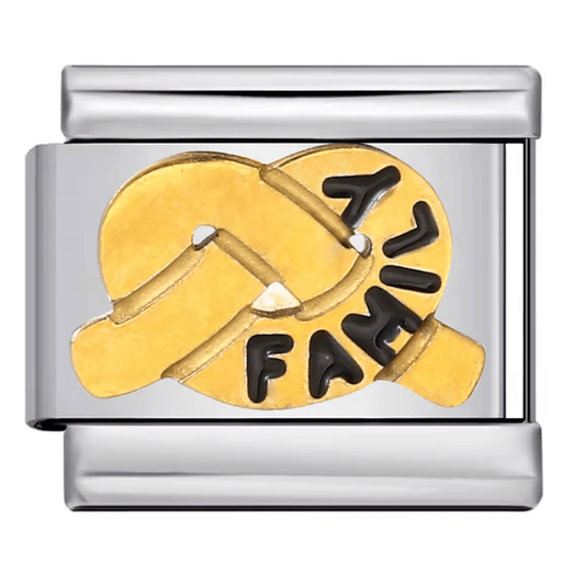 family ribbon Italian charm 9mm bracelet link