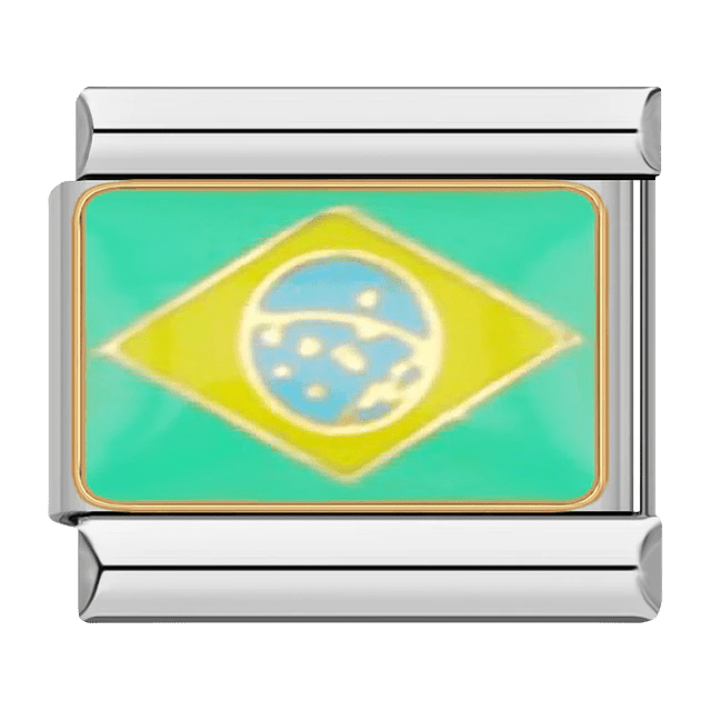 Flag (Brazil) - – Italian Charm Bracelet by Charmette