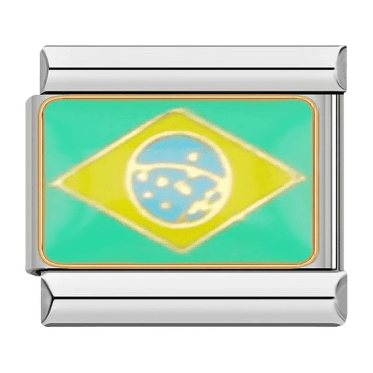 Flag (Brazil) - – Italian Charm Bracelet by Charmette