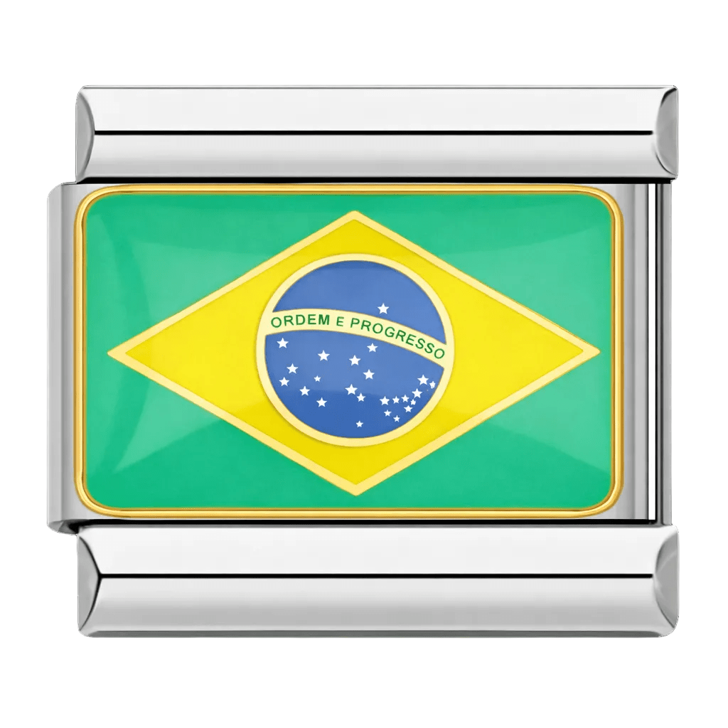 Flag (Brazil) - – Italian Charm Bracelet by Charmette