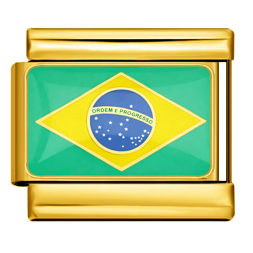 Flag (Brazil) - – Italian Charm Bracelet by Charmette