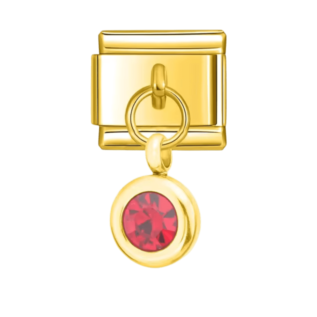 gemstone dangle italian charm close up