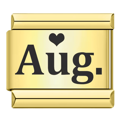 gold August month Aug Italian charm 9mm for Italian charm bracelet