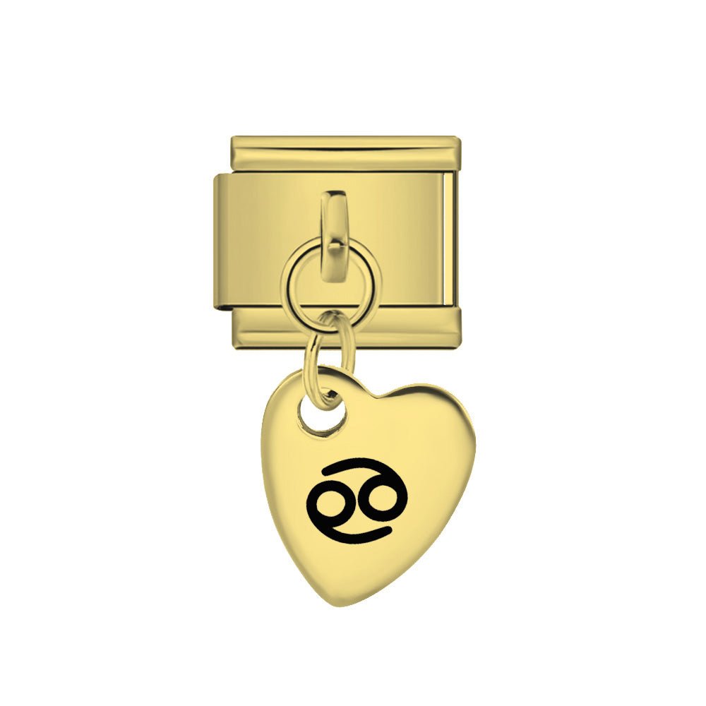 gold Dangling Cancer 9mm Italian charm by Charmette compatible with all Italian charm bracelets
