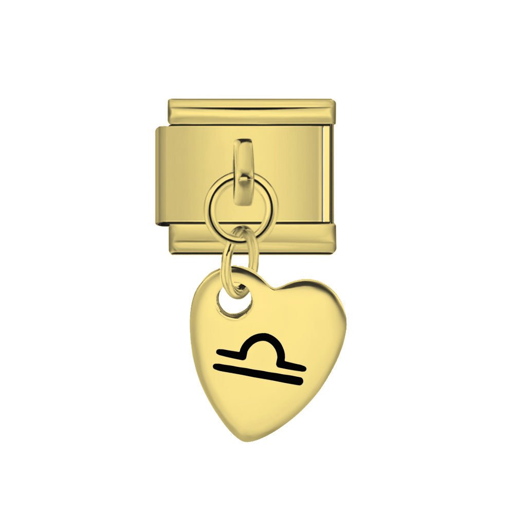 gold Dangling Libra 9mm Italian charm by Charmette compatible with all Italian charm bracelets