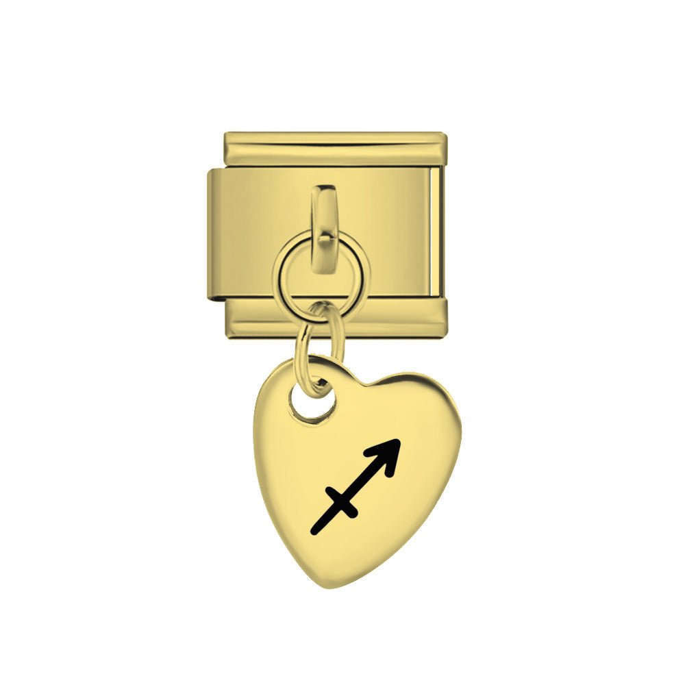 gold Dangling Sagittarius 9mm Italian charm by Charmette compatible with all Italian charm bracelets
