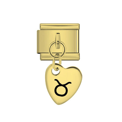 gold Dangling Taurus 9mm Italian charm by Charmette compatible with all Italian charm bracelets