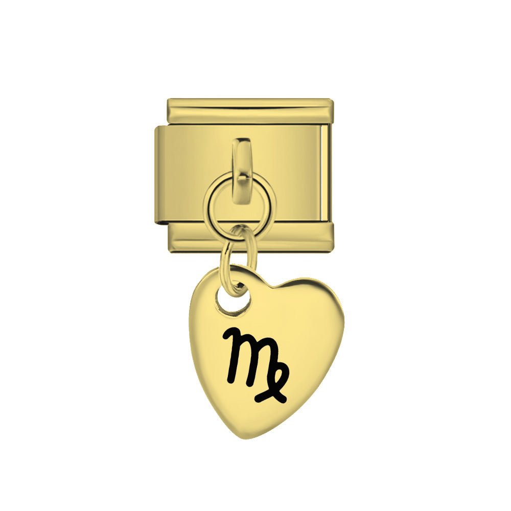 gold Dangling Virgo 9mm Italian charm by Charmette compatible with all Italian charm bracelets