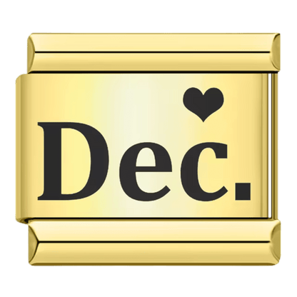 gold December month Dec Italian charm 9mm for Italian charm bracelet