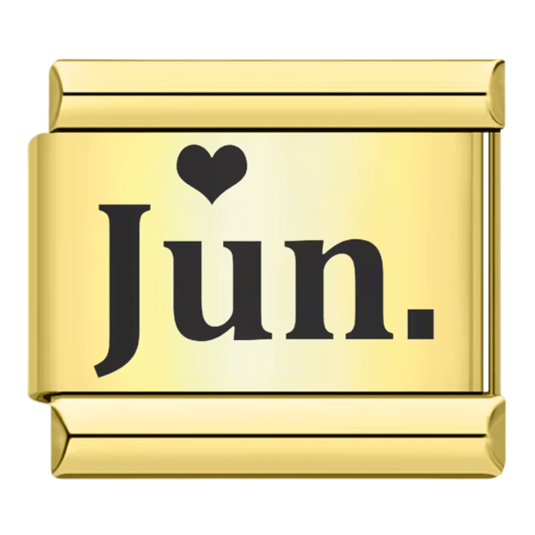 gold June month Jun Italian charm 9mm for Italian charm bracelet